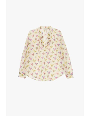 Blouse fantaisie avec col volant et manches longues Dixie