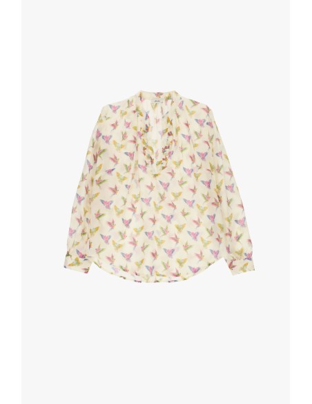 Blouse fantaisie avec col volant et manches longues Dixie