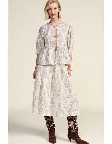 Jupe midi plissée à motif floral Dixie