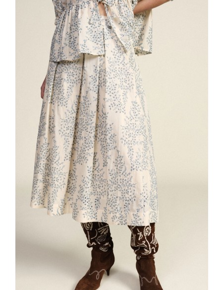 Jupe midi plissée à motif floral Dixie