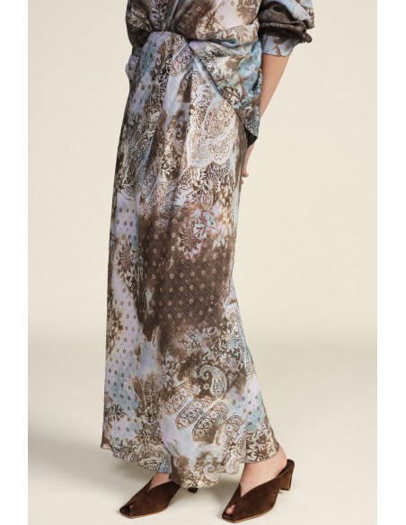Jupe longue imprimée cachemire avec motif floral Dixie