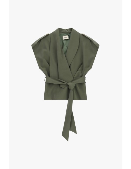 Veste sans manches avec ceinture et épaules structurées Dixie