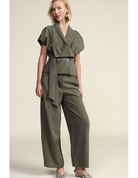 Dixie Palazzo-broek met hoge taille en plooien