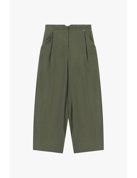Pantalon palazzo taille haute à pinces Dixie