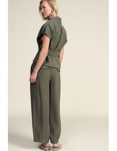 Dixie Palazzo-broek met hoge taille en plooien