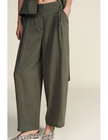 Pantalon palazzo taille haute à pinces Dixie
