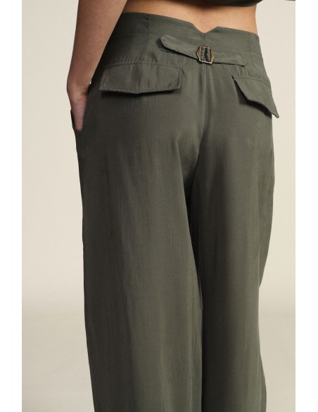 Dixie Palazzo-broek met hoge taille en plooien