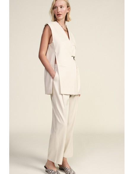 Pantalon palazzo taille haute avec pinces frontales Dixie