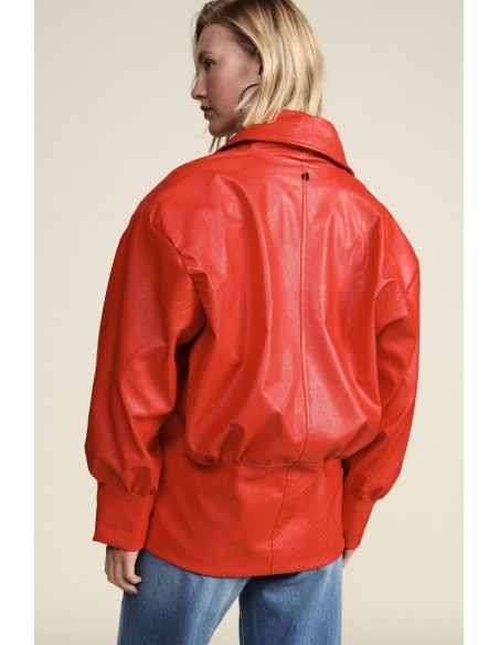 Veste en similicuir à manches trois quarts Dixie