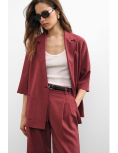 Blazer rayé à manches trois quarts et fermeture à bouton Please