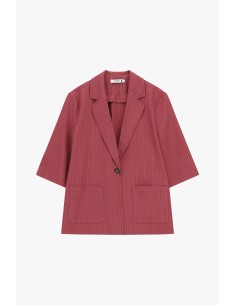 Blazer rayé à manches trois quarts et fermeture à bouton Please 2