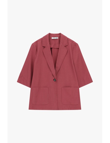 Blazer rayé à manches trois quarts et fermeture à bouton Please