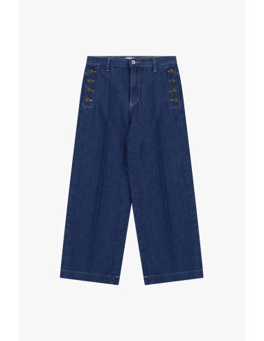 Jean à jambes larges avec boutons latéraux Please