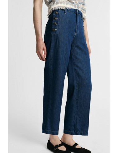 Jean à jambes larges avec boutons latéraux Please