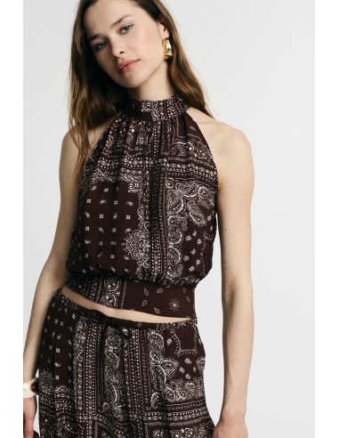 Top fantaisie bandana à encolure américaine Please