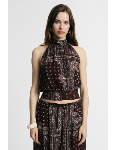 Top fantaisie bandana à encolure américaine Please