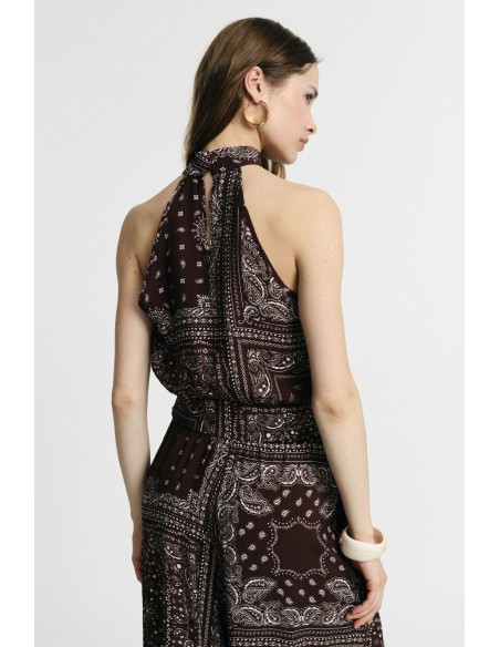 Top fantaisie bandana à encolure américaine Please