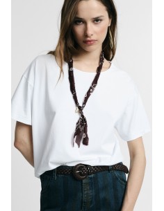 T-shirt met korte mouwen en sjaaldetails Please
