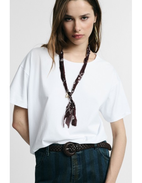 T-shirt à manches courtes avec détails foulard Please