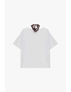 T-shirt met korte mouwen en sjaaldetails Please 2