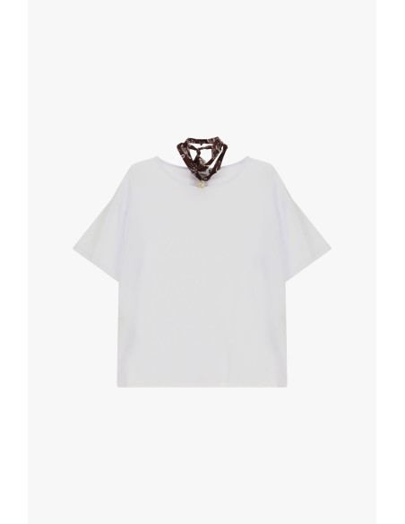 T-shirt à manches courtes avec détails foulard Please