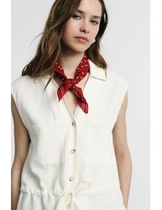 Gilet sans manches avec cordon de serrage et poches frontales Please