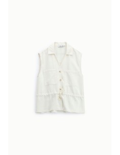 Gilet sans manches avec cordon de serrage et poches frontales Please 2