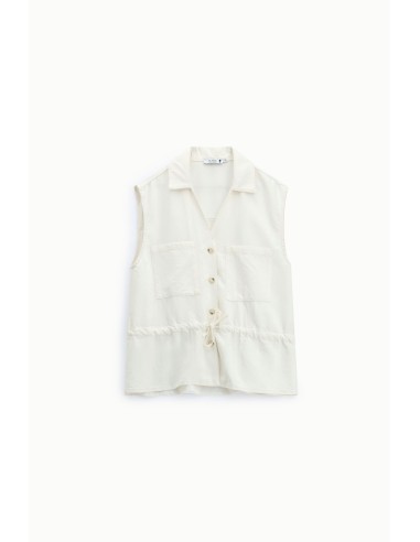Gilet sans manches avec cordon de serrage et poches frontales Please