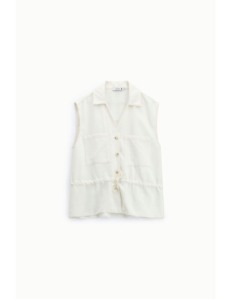 Gilet sans manches avec cordon de serrage et poches frontales Please