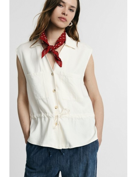 Gilet sans manches avec cordon de serrage et poches frontales Please