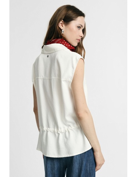 Gilet sans manches avec cordon de serrage et poches frontales Please