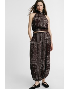 Pantalon palazzo à imprimé bandana et bas élastiqué Please