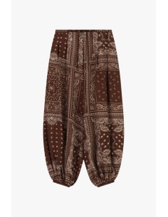Pantalon palazzo à imprimé bandana et bas élastiqué Please 2