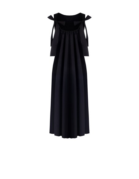 Midi Wide A-line Cotton A-line Dress With Bow At Back Rinascimento