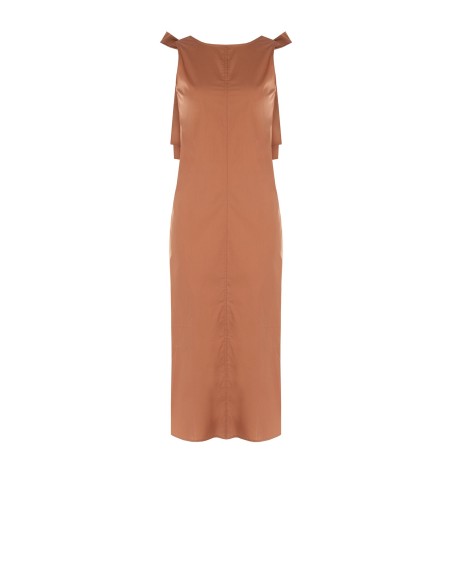 Midi Wide A-line Cotton A-line Dress With Bow At Back Rinascimento