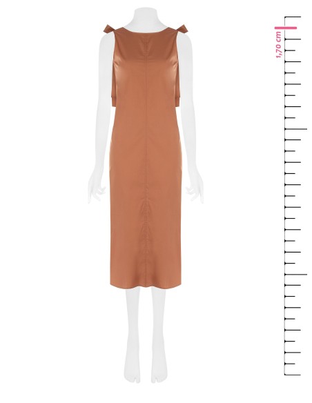 Midi Wide A-line Cotton A-line Dress With Bow At Back Rinascimento