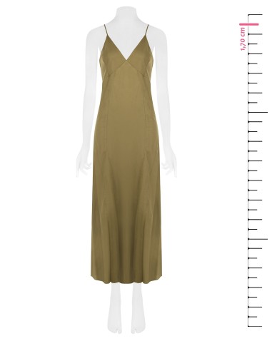 Robe longue en viscose et lin mélangés avec fines bretelles croisées dans le dos Rinascimento