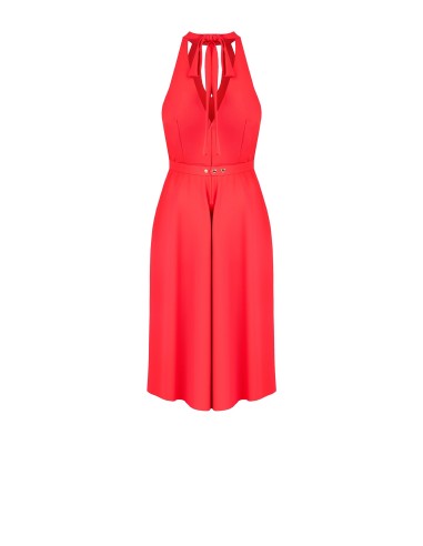 Robe midi en tissu fluide avec ceinture à logo Rr Rigid Rinascimento