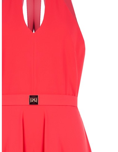 Robe midi en tissu fluide avec ceinture à logo Rr Rigid Rinascimento