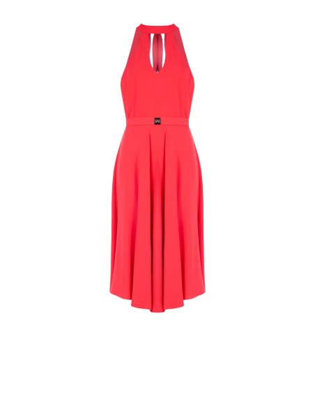 Robe midi en tissu fluide avec ceinture à logo Rr Rigid Rinascimento