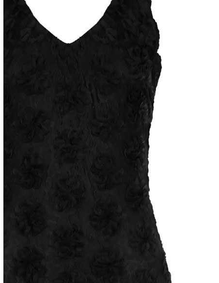 Robe longue sirène brodée de tulle rose en relief Rinascimento