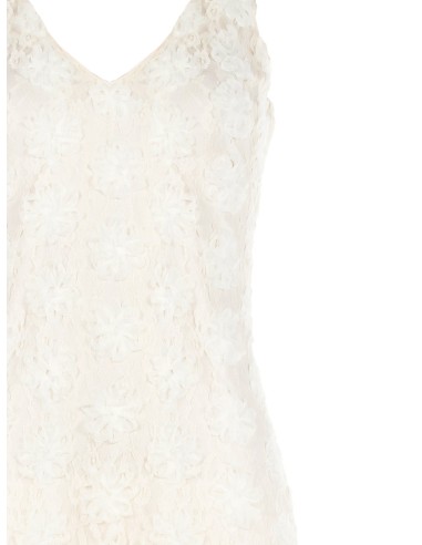 Robe longue sirène brodée de tulle rose en relief Rinascimento