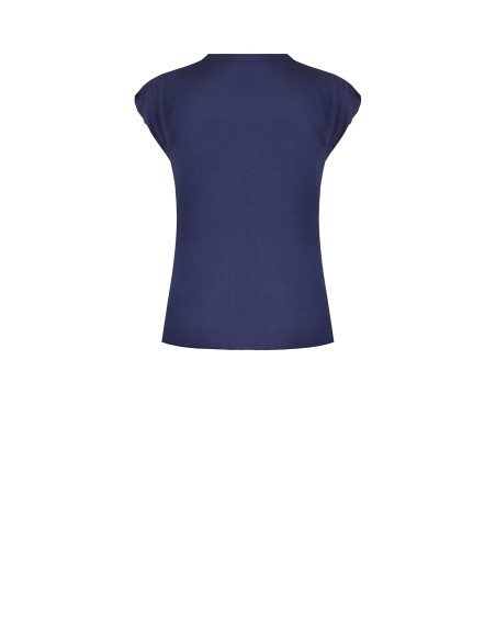 Ruimvallende en soepelvallende viscoseblouse met V-hals van Rinascimento