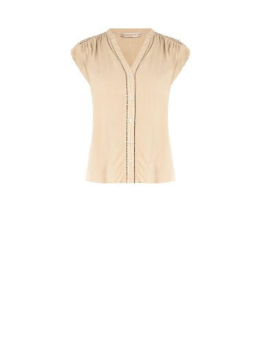 Ruimvallende en soepelvallende viscoseblouse met V-hals van Rinascimento