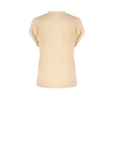 Ruimvallende, soepelvallende viscose blouse met korte mouwen en V-hals van Rinascimento 2