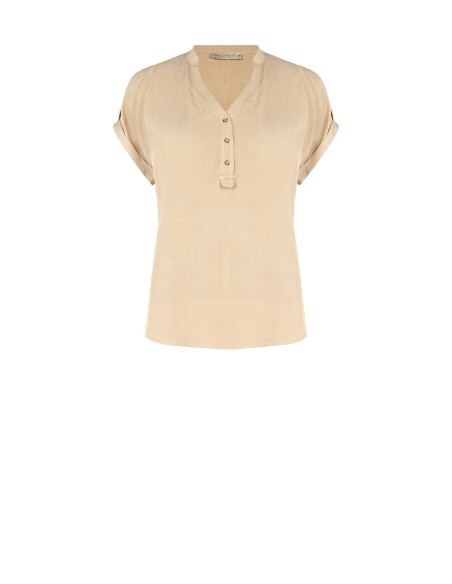 Rinascimento - Chemise ample en viscose à manches courtes et col en V