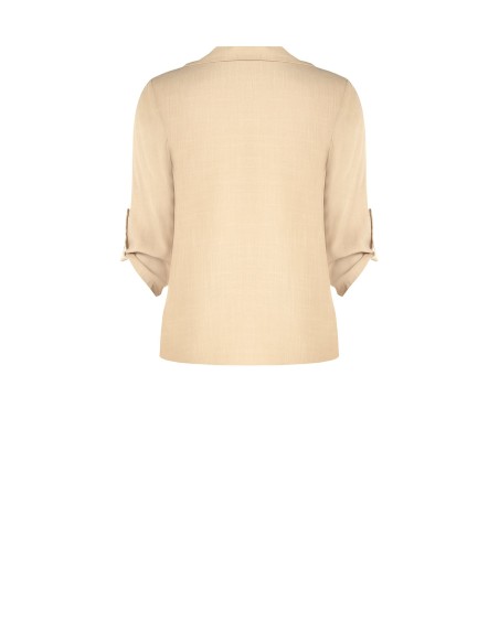 Oversized en soepel viscose shirt met V-hals en borstzakjes – Rinascimento