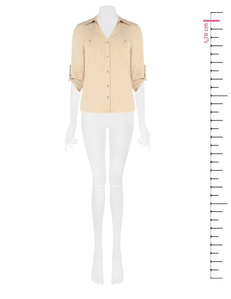 Oversized en soepel viscose shirt met V-hals en borstzakjes – Rinascimento