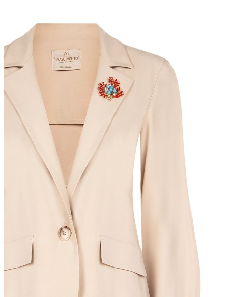 Veste blazer en viscose mélangée avec épingle sans bretelles en corail Rinascimento