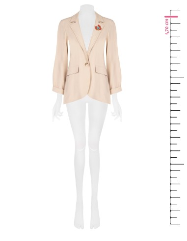 Veste blazer en viscose mélangée avec épingle sans bretelles en corail Rinascimento